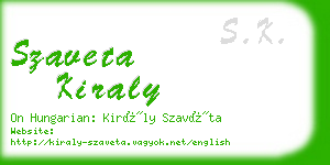 szaveta kiraly business card